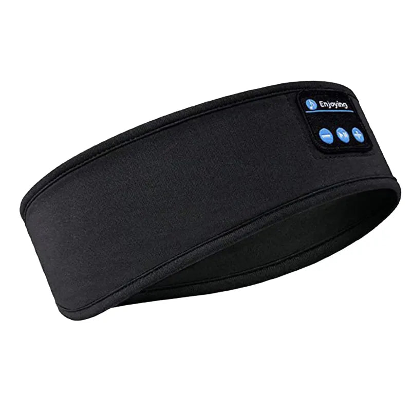 A product image of the black Sleep mask with headphones