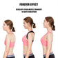 An image of a woman with bad posture that eventually improves after using the Posture Corrector