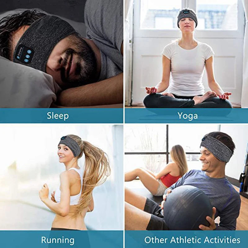 Examples of where the Sleep mask with headphones can be used like sports and sleeping