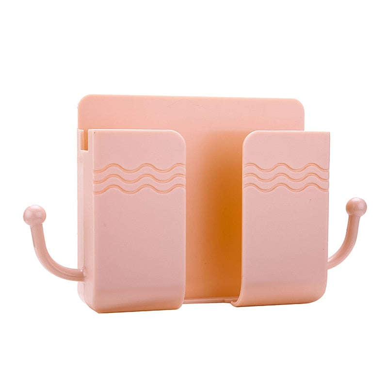 Pink Wall-Mount Phone Holder with hooks to both sides