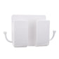 White Wall-Mount Phone Holder with hooks to both sides