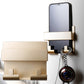 Secured Gold Wall-Mount Phone Holder with hooks to the front